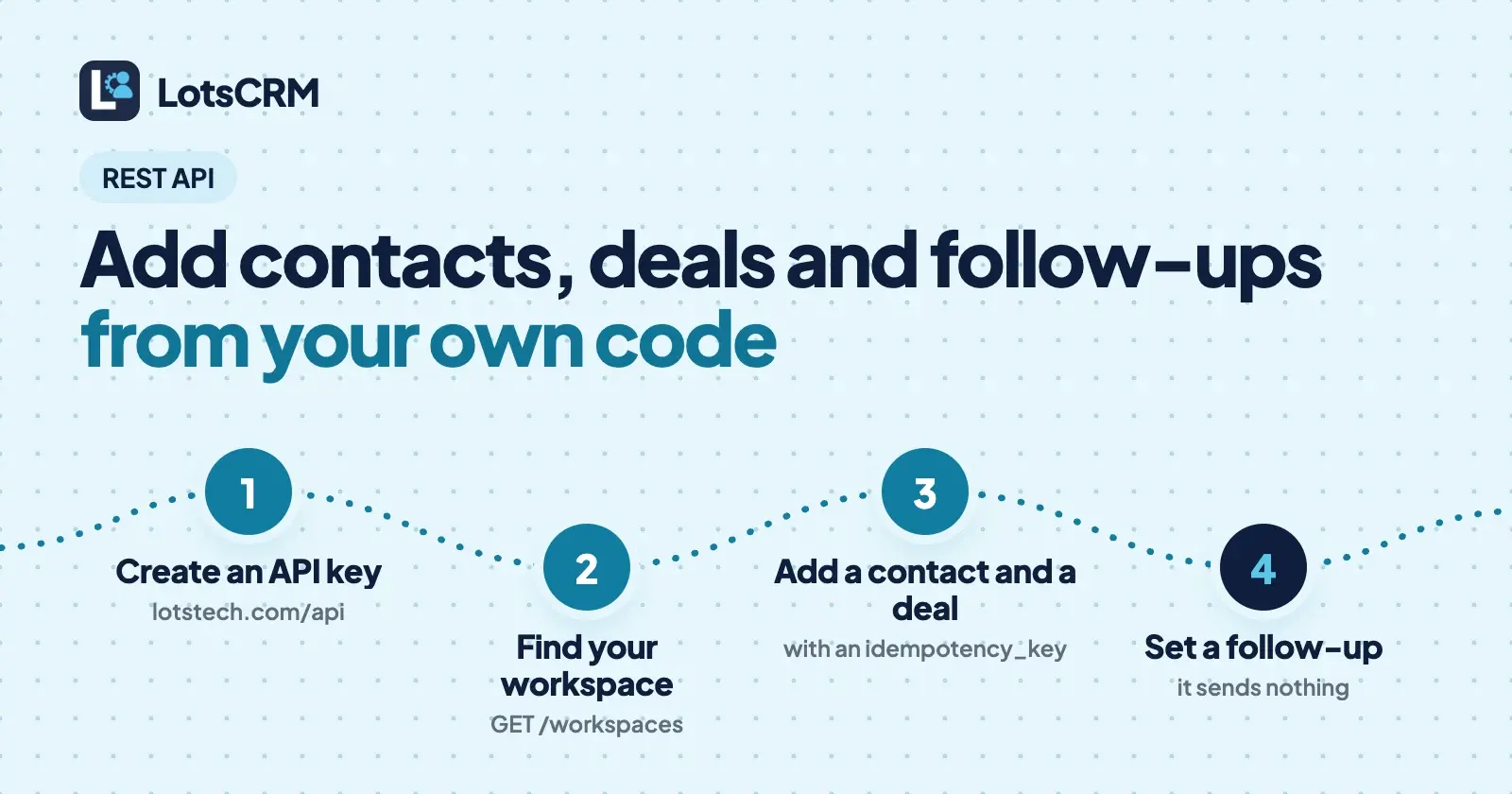 The LotsCRM REST API: Add Contacts, Deals and Follow-Ups From Your Own Code